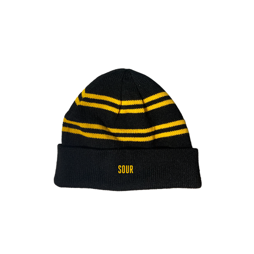 Stripe Beanie Black/Yellow