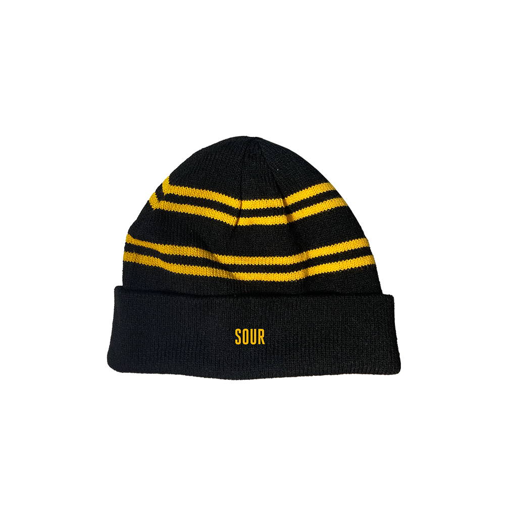 Stripe Beanie Black/Yellow