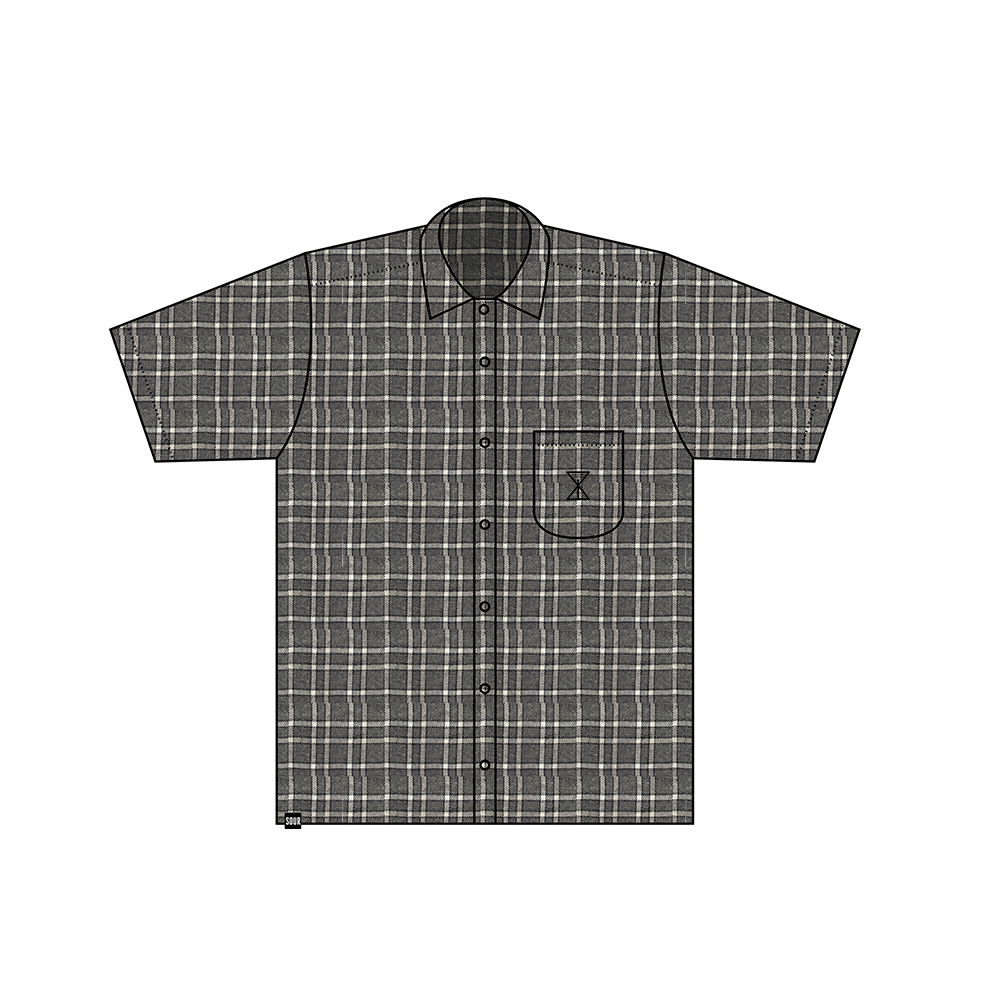 Safari Plaid Button Up Black